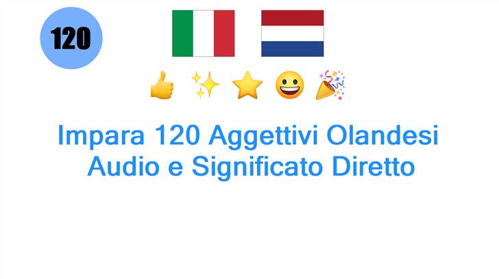 Impara 120 Aggettivi Olandesi: Audio e Significato Diretto
